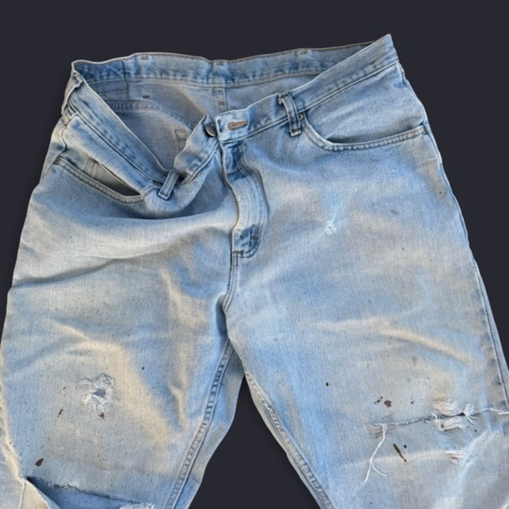 Mens Vintage Wrangler Distressed Jeans Size 38